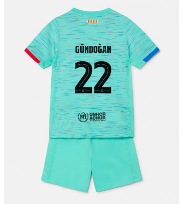 Barcelona Ilkay Gundogan #22 Tredje trøje Børn 2023-24 Kort ærmer (+ korte bukser)